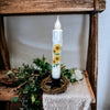 Sunflower Battery Operated Timer Taper Candle - 7"