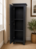 Pie Safe - LW500-53-56" Single Door with Raised Panels-Black-non-distressed