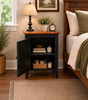 Accent Table - Single Door Cabinet with Raised Panel - Black with Michael's Cherry