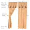 Maisie Panel with Attached Scalloped Layered Valance Set of 2