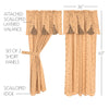 Maisie Panel with Attached Scalloped Layered Valance Set of 2