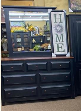 Dresser-7 Drawer - Black with Michael's Cherry