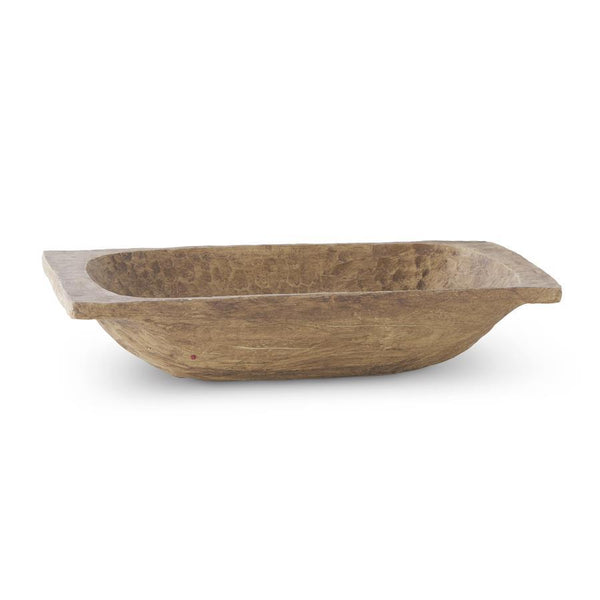 Brown Wooden Dough Bowl with Square Edge