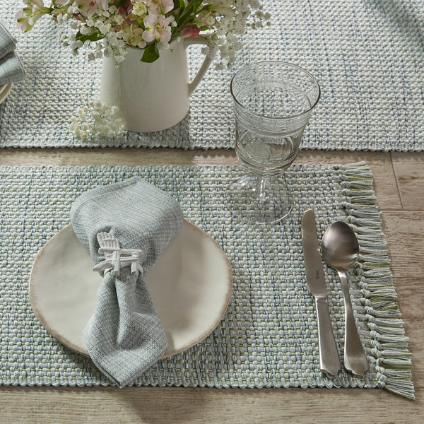 Basketweave Placemats - Barely Blue - Set of 4