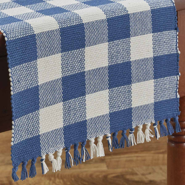 Wicklow Check Table Runner - China Blue