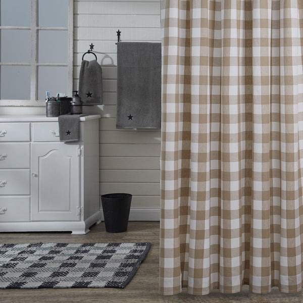 Wicklow Check Shower Curtain Natural