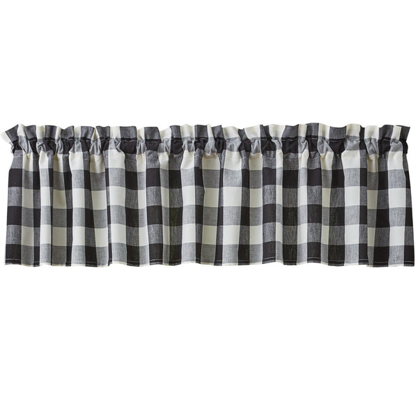 Wicklow Black and Cream Check Unlined  Valance