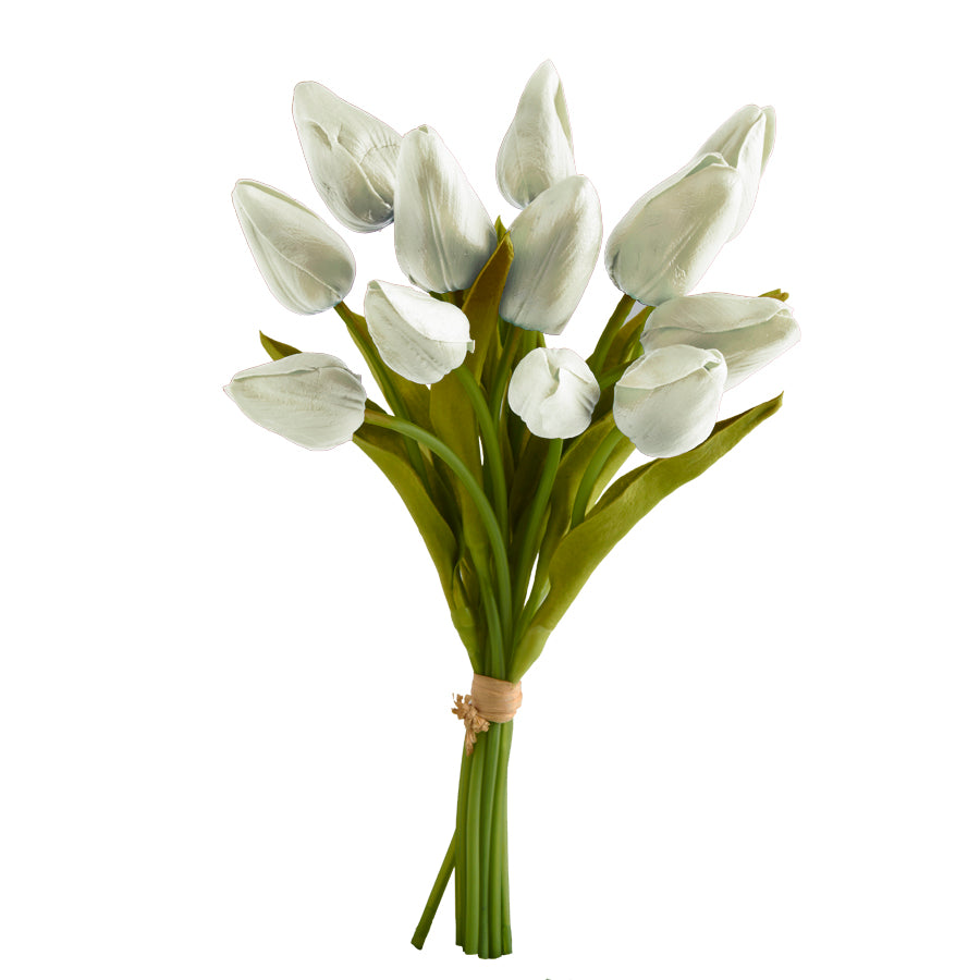 White Real Touch Mini Tulip Stem