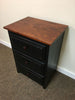 Night Stand-3 Drawers-Black with Michael's Cherry