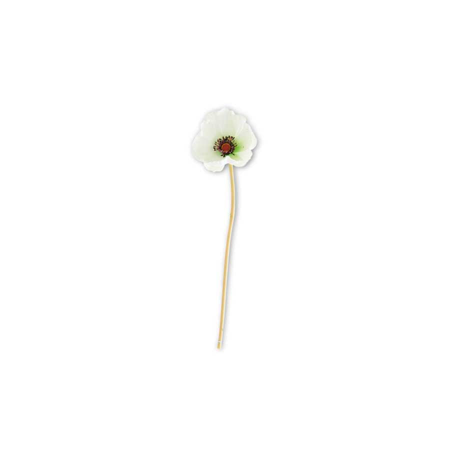 White Real Touch Mini Poppy Stem
