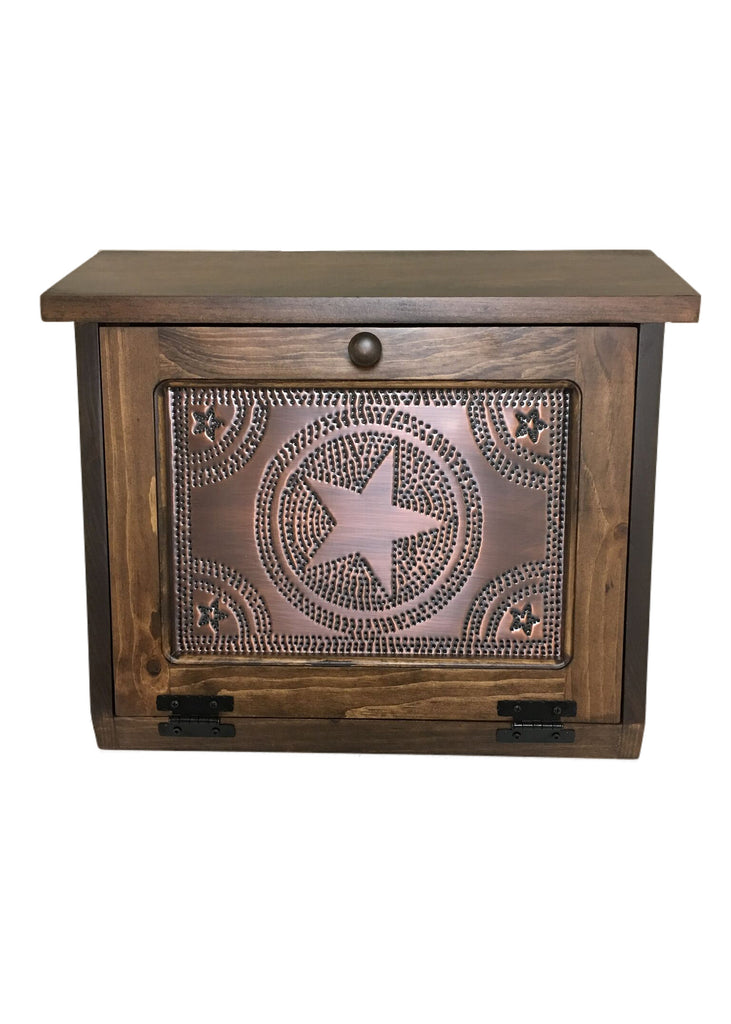 Bread Box with Copper Star Tin Panel