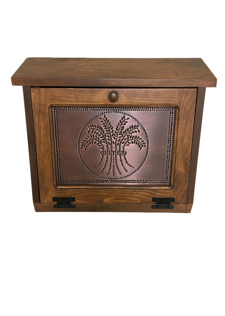 Bread Box with Copper Wheat Tin Panel