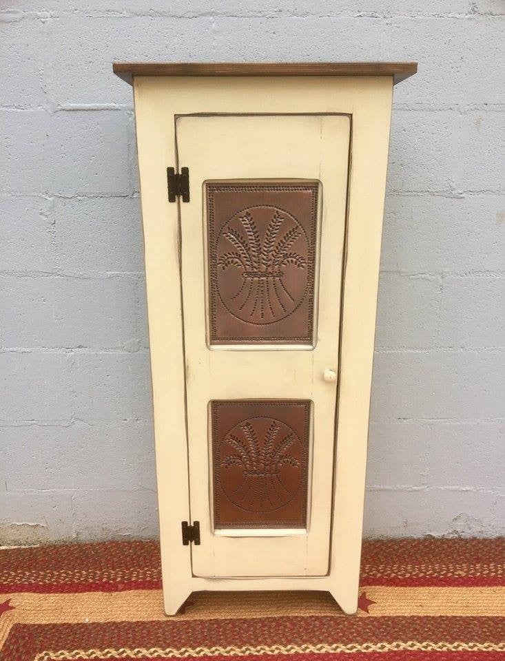 Pie Safe - 48" Single Door with Copper Wheat Tin Panels