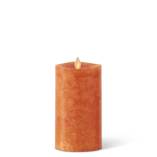 Luminara Candle - 3.5" x 7.5" Orange Wax Indoor Pillar