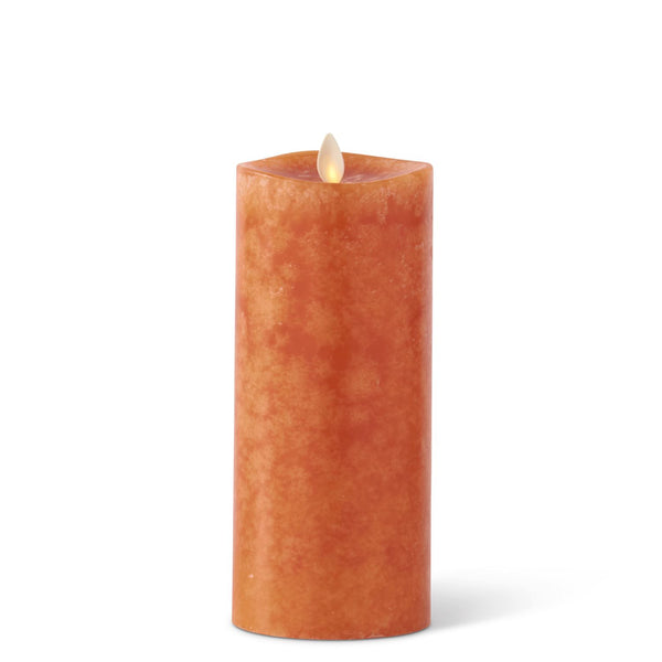 Luminara Candle - 3.5" x 8.75" Orange Wax Indoor Pillar