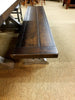 Antique Pewter Hudson Bench with Antique Briar Seat displayed in Brown Maple Wood