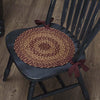 Burgundy Tan Jute Chair Pads - Set of 6