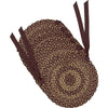 Burgundy Tan Jute Chair Pads - Set of 6