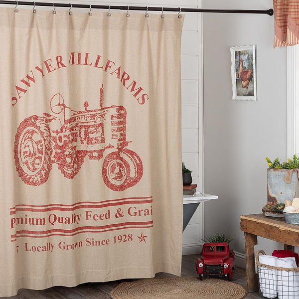 Sawyer Mill Red Tractor Shower Curtain