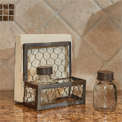 Chicken Wire Salt & Pepper and Napkin Holder