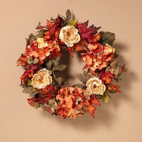 26"D Deluxe Harvest Flower Wreath