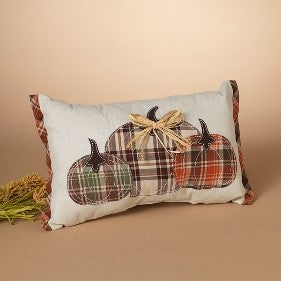 19"W Fabric Harvest Pumpkin Design Pillow