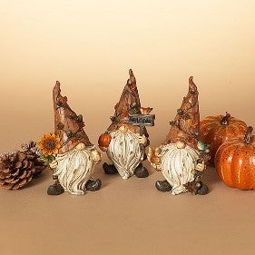 6.1"H Resin Harvest Gnome Figurines