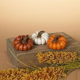 3.15"L Resin Harvest Pumpkin, 3 Asst.