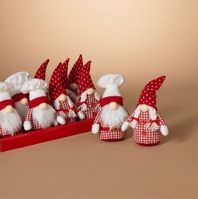 8"H Fabric Holiday Chef Gnome, 2 Asst.