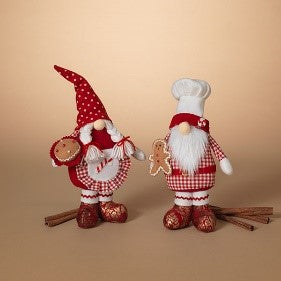 13"H Fabric Holiday Chef Gnome, 2 Asst.