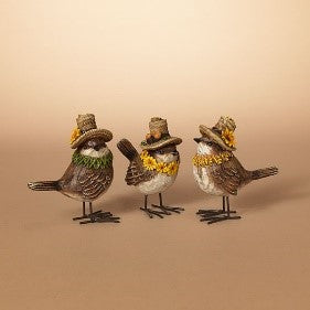 4.5"H Resin Harvest Bird Figurine, 3 Asst.