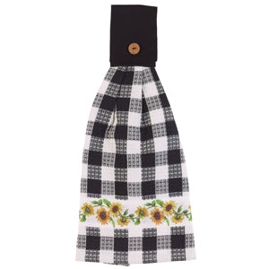 Sunflower Check Towel with Tab