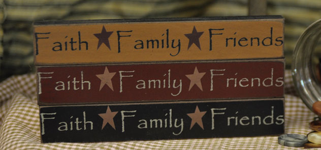 Mini Sticks - Faith, Family, Friends -3 Asst.