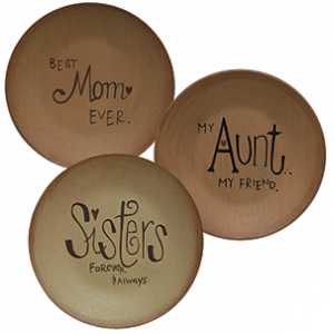 Mom, Aunt, Sisters Plates - 3 asst