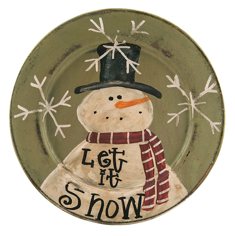 Let It Snow Snowman Plate