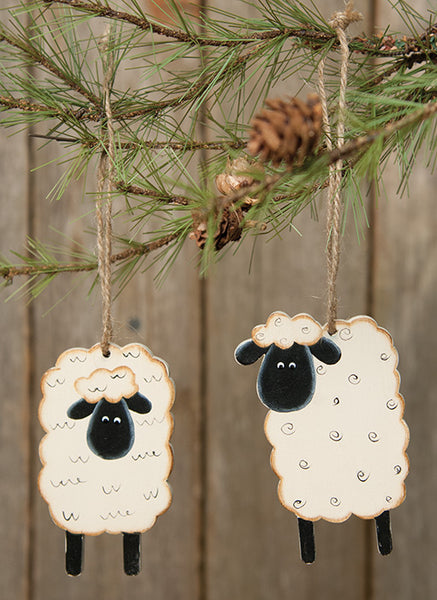 Sheep Ornament w/hanger-4 bag