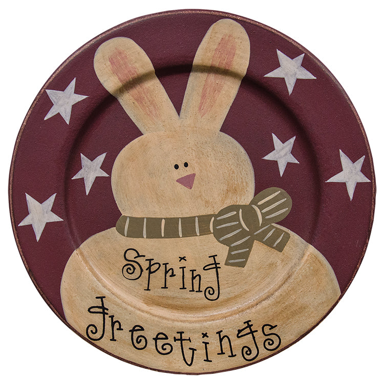Spring Greetings Bunny Plate