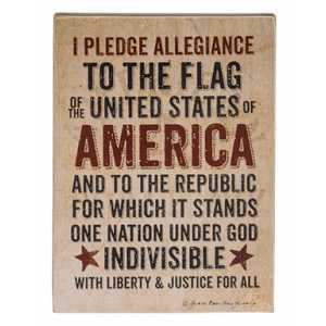 Pledge Of Allegiance Box Sign