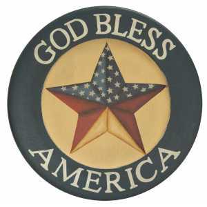 God Bless America Wooden Plate