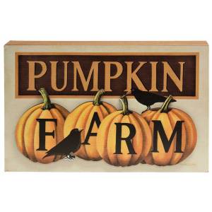 Pumpkin Farm Dimensional Box Sign