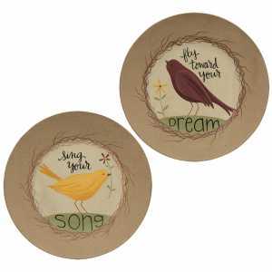 Sing Your Song Bird Plates - 2 Asst.