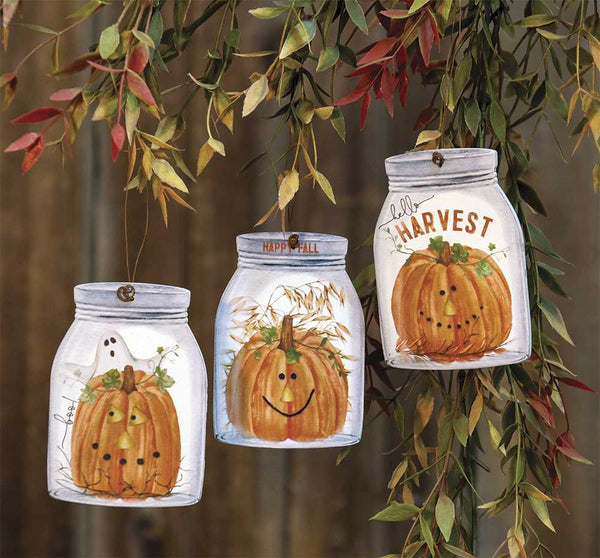 Happy Fall Mason Jar Ornaments