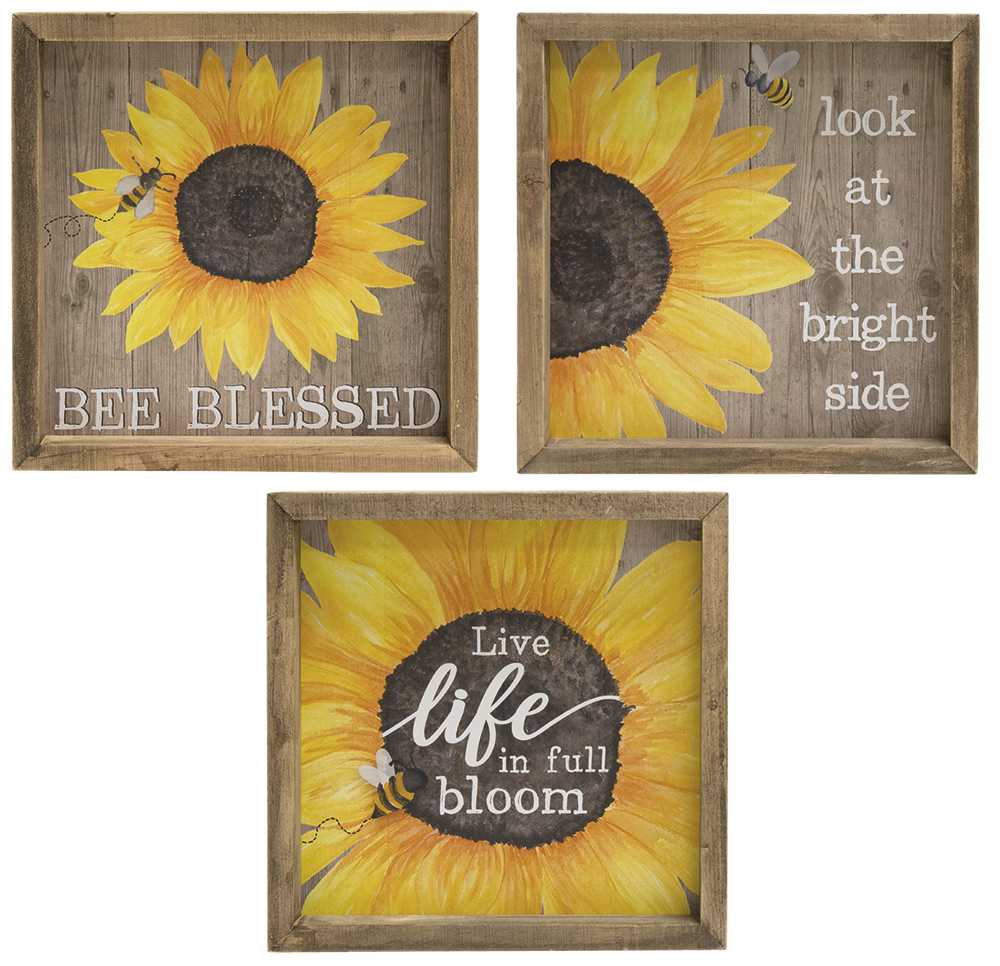 Bee Blessed Sunflower Box Sign