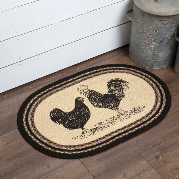 Sawyer Mill Charcoal Poultry Jute Rug - Oval