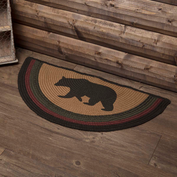 Wyatt Stenciled Bear Jute Rug - Half Circle