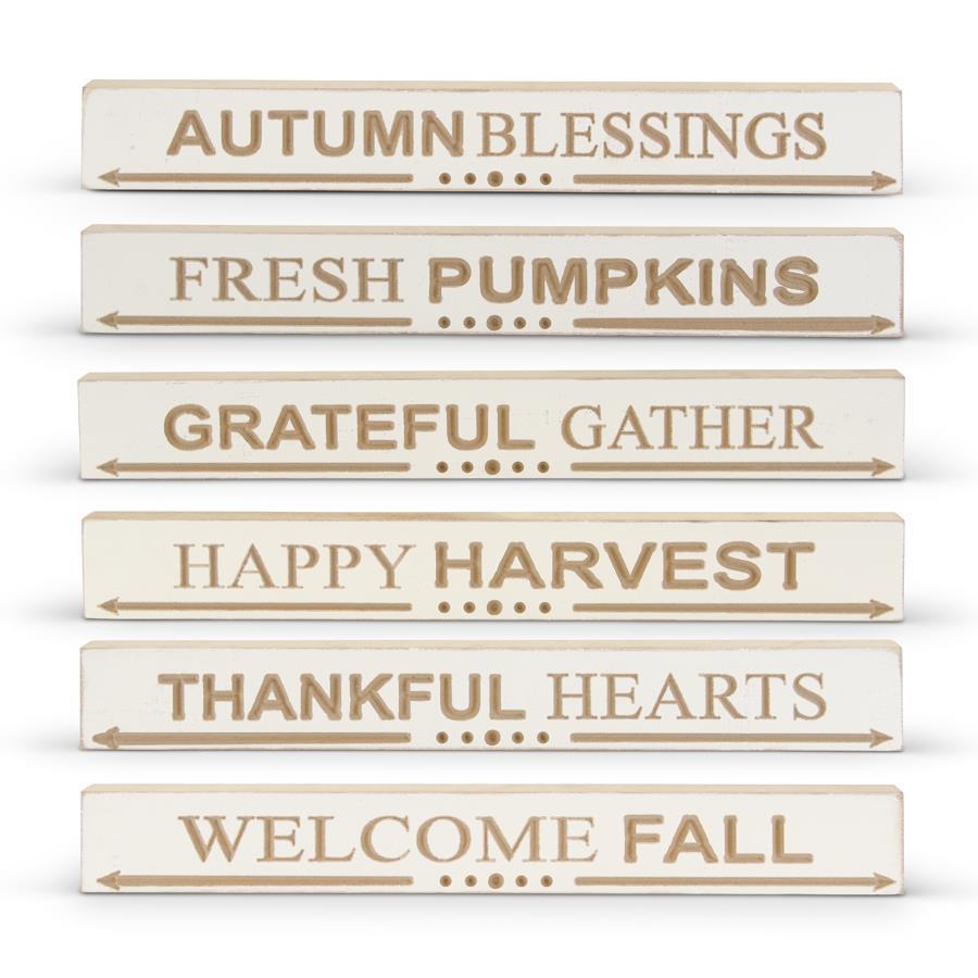 Engraved Wood Harvest Message Tabletop Sign