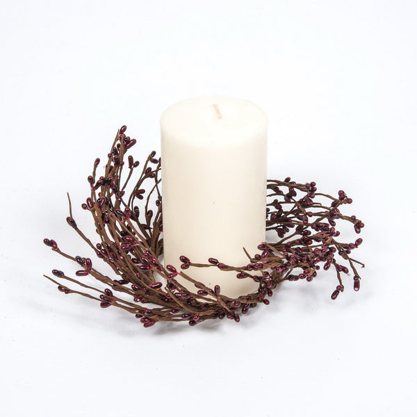 3.5 Rice Berry Candle Ring Burgundy