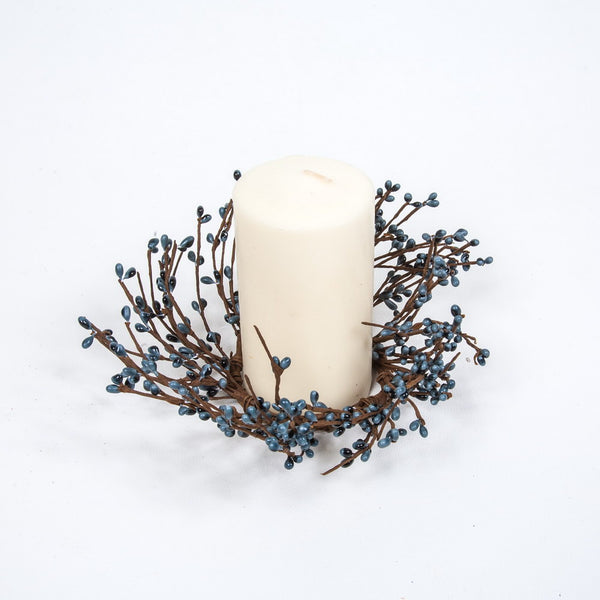 3.5" Rice Berry Candle Ring Williamsburg Blue