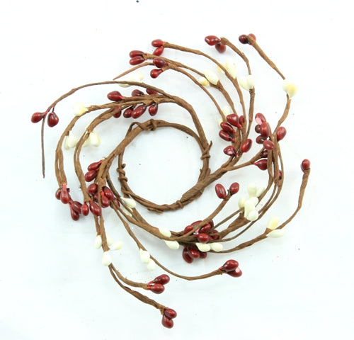 1.5" Candle Ring Red, Cream