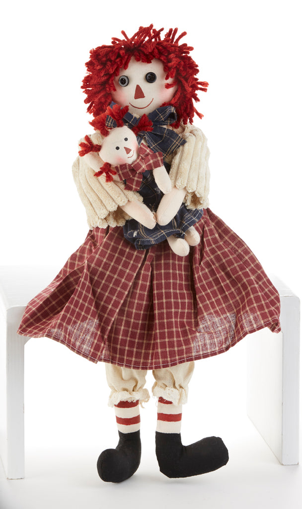 Sitting Raggedy Doll with Doll